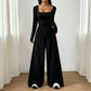 ✨ EEN MOEITELOZE TOTALE LOOK | Damesjumpsuit met vierkante halslijn en wijde pijpen -50 %