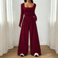 ✨ EEN MOEITELOZE TOTALE LOOK | Damesjumpsuit met vierkante halslijn en wijde pijpen -50 %