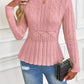 Dames grofgebreide trui met ronde hals en peplum 🧶👚