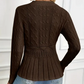 Dames grofgebreide trui met ronde hals en peplum 🧶👚