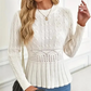 Dames grofgebreide trui met ronde hals en peplum 🧶👚