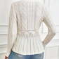 Dames grofgebreide trui met ronde hals en peplum 🧶👚