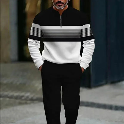 ⏰🔥 GRATIS VERZENDING!🔥MEER DAN 50.000 VERKOCHT!🧵 Heren set van graphic print trui en broek – gedurfde streetwearstijl. Ultiem comfort om te luieren of voor boodschappen👖