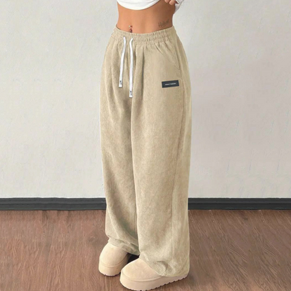 ⏰ LAATSTE KANS – 50% KORTING! 👖 Dames corduroy broek met wijde pijpen en trekkoord