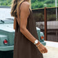 💃 Slim fit backless spaghetti-riem mini-jurk — schede-silhouet, medium stretch, ideaal voor een avondje uit