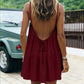 💃 Slim fit backless spaghetti-riem mini-jurk — schede-silhouet, medium stretch, ideaal voor een avondje uit
