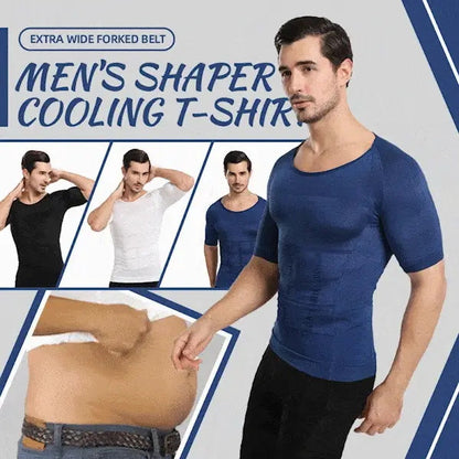💪Heren Shaper Cooling T-shirt – Naadloos, Afslankend & Onzichtbaar onder Kleding🏋️