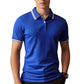 Heren Mode Contrast Revers Sneldrogend Korte Mouw T-Shirt