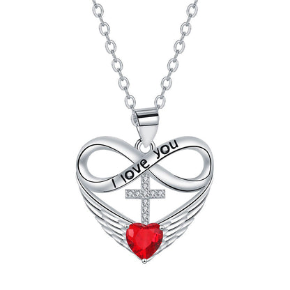 🎉 2026 Sale — Over 36,000 Sold! 💖 Infinity Heart Cross Necklace with Wing Pendant – Faith & Eternal Love ✨