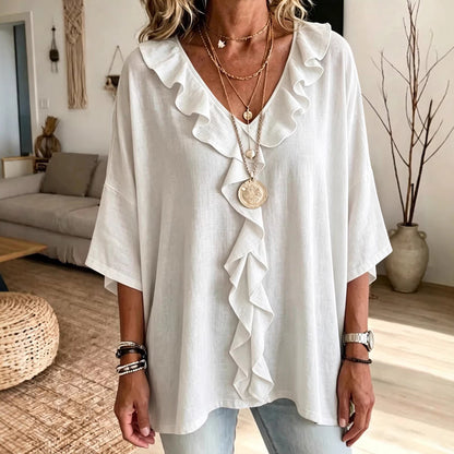 ✨ Tijdloze V-Hals Top Voor Dames – Zacht, Elegant En Perfect Voor Elke Gelegenheid