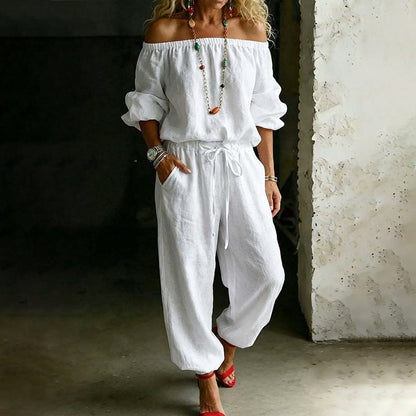 ✨ Elegante Dames Jumpsuit Met Off-Shoulder Design – Comfortabel, Stijlvol En Makkelijk Te Dragen