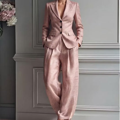⌛Uitverkoop ter gelegenheid van de lancering van de herfstcollectie – Casual damesblazer en -broek, tweedelig pak