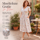 Damesjurk met V-hals, bloemenprint en gedraaide taille