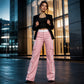 Tijdelijke aanbieding – Dames straight-fit cargobroek met zijstrepen