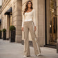 Tijdelijke aanbieding – Dames straight-fit cargobroek met zijstrepen