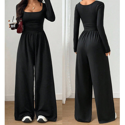 ✨ EEN MOEITELOZE TOTALE LOOK | Damesjumpsuit met vierkante halslijn en wijde pijpen -50 %