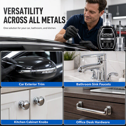 🚗🥳 HOT SALE 2026 🥳 💞 50,000+ SOLD! ✨🚗 Chrome Restoration Set – Removes Oxidation & Restores High-Gloss Metallic Finish | Premium Quality