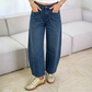 🔥Dames Premium Hoge‑Taille Wijde‑Pijpen Cropped Broek – Zacht, Vloeiend, Veelzijdige casual broek!
