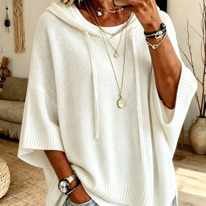 🧶 Dames Gebreide Pullover met Capuchon en Trekkoord – Casual Hoodie Trui met Zachte Pasvorm & Warme Comfortstijl ✨