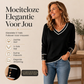 🌸 Nieuw Binnen – Elegant gebreid dames shirt met V-hals 👚 Contrasterende details, zachte pasvorm & stijlvolle dagelijkse look ✨