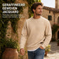 Heren Sweatshirt met Lange Mouwen, Jacquard en Ronde Hals, Losvallend Model, Verdikte Herfst/Winter Top, Ook in Maat Extra Groot