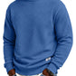 Heren Sweatshirt met Lange Mouwen, Jacquard en Ronde Hals, Losvallend Model, Verdikte Herfst/Winter Top, Ook in Maat Extra Groot