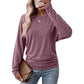 Dames casual losvallend rondhalslangelijkno truimet afhangende schouders, batwingmouwen en gerimpeld zijdesign