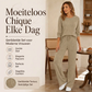 Dames set van geribbelde gebreide top en rechte broek