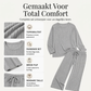 Dames set van geribbelde gebreide top en rechte broek